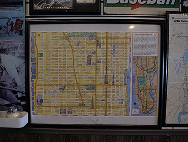 Map of MTA RailRoad hanging from the wall at our Seal Beach restaurant